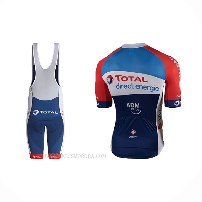 2021 Ropa Ciclismo Direct Energie Azul Rojo Blanco Mangas Corta y Culotte Corto